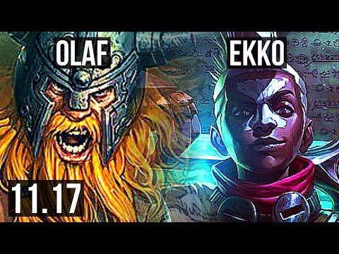 OLAF vs EKKO (JUNGLE) | 9/0/4, 700+ games, Legendary | BR Master | v11.17