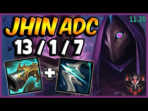 Jhin vs Draven ADC - NA Grandmaster - Patch 11.20 [ 13 / 1 / 7 ]