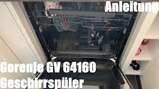 Gorenje GV 64160 Vollintegrierbarer Geschirrspüler Advanced Bedienungsanleitungen Geschi Anleitung