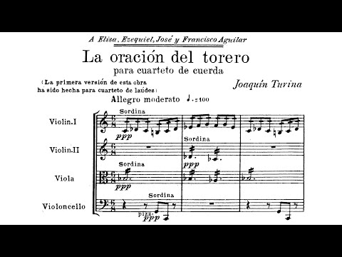 [Score] Joaquín Turina - La oración del torero (The Bullfighter's Prayer) for string quartet, Op. 34