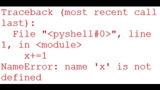 NameError : name &#39;x&#39; is not defined Python NameError