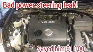 Nissan Altima with bad power steering leak