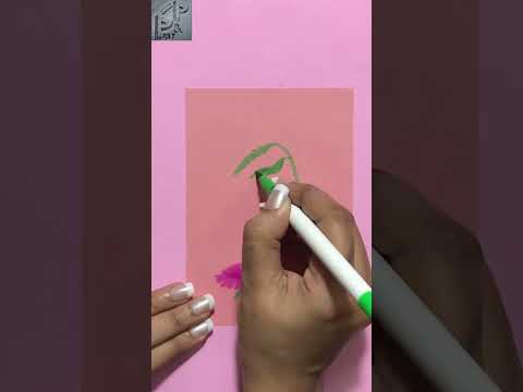Girl in nature - easy card design idea # Easy drawing tricks #creativear...