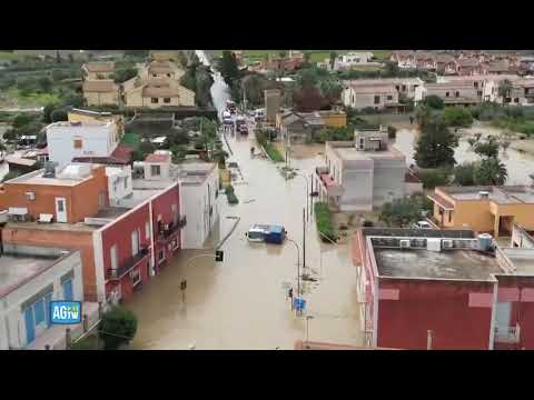 Flooding in Trapani, Sicily, Italy  October 13, 2022