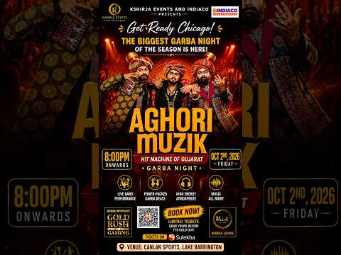 AGHORI MUZIK | Gujarati Garba Night 2026 | Oct 2 | Barrington