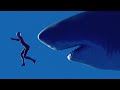 Megalodon vs Orca vs Blue whale vs Great White Shark vs Puny Human