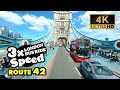 LONDON BUS RIDE 3x Speed 42 East Dulwich To Liverpool Street Tour In Diorama Like London 4K