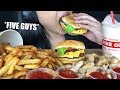 ASMR FIVE GUYS BURGER FRIES BIG BITES Eating Sounds Fast Food 먹방 No Talking ASMR Phan