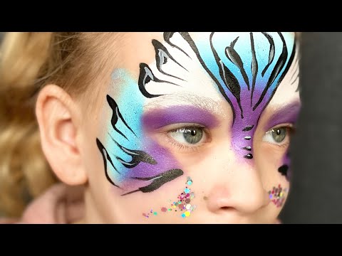 Tiger Facepaint - Kinderschminken quick Design Regenbogen Tiger