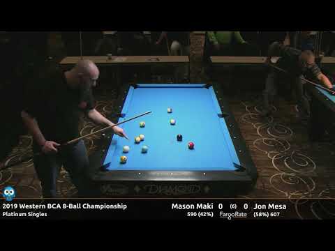 Mason Maki vs Jon Mesa - Platinum Singles - 2019 Western BCA 8-Ball Championship