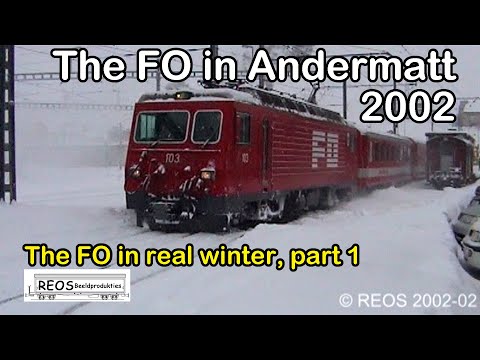 2002-02 [SDw] 1/5 Furka Oberalp in Andermatt in REAL winter - Heavy snowfall classic FO