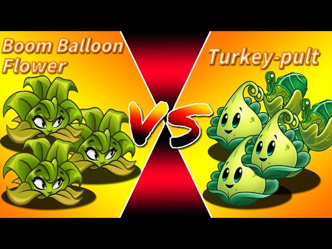 PvZ 2 Team Turkey pult Vs Boom Balloon Flower Team Plant Vs Team Plant  -Who Can Win?