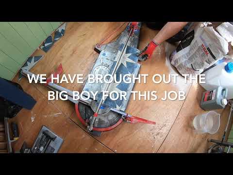 Vlog 33, Narrowboat Fit Out - THE SHOWER TRAY GOES DOWN AND TILING THE FLOOR