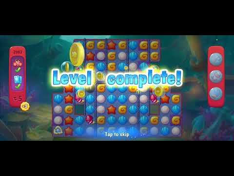 Fishdom gameplay level 2962