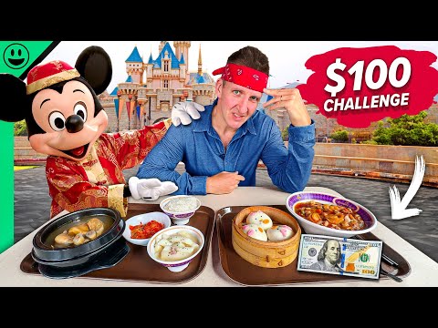 $100 Disney Food Challenge in Hong Kong!! Most Expensive Food in Asia!!
