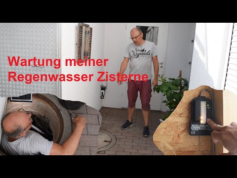 Wartung, Inspektion meiner Regenwasser Zisterne. Achtung, das mit der Kerze nicht nachmachen ;-)