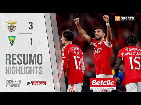 Resumo: Benfica 3-1 Estoril (Liga 25/26 #17)