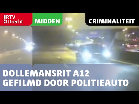 Dollemansrit A12 ter hoogte van Utrecht gefilmd door een camera in de politieauto | RTV Utrecht