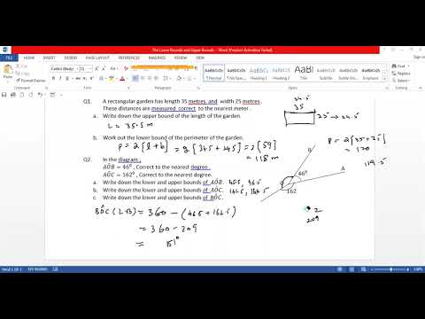 LOWER BOUND AND UPPER BOUND ( Estimation)