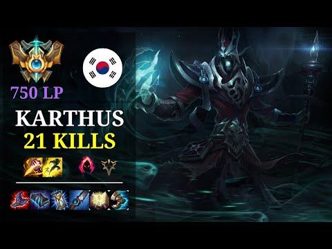 Karthus Jungle vs Lillia - 21 kills - 9 밍 - KR Challenger (750 LP) Patch 10.21