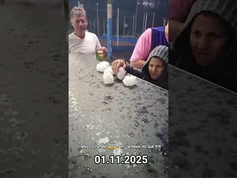 GRANIZO GRANDE EM Jandaia do Sul-PARANÁ #paraná #tempestade #chuvas #brasil brasil
