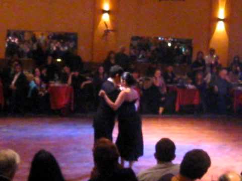  Maria Ines Bogado  and  Sebastian Jimenez  are  dancing  to  the  tango  "  Milonguero Viejo  "