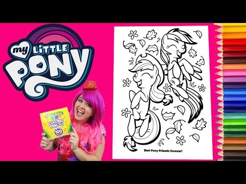 Coloring My Little Pony Rainbow Dash & Applejack Coloring Book Page Colored Pencil | KiMMi THE CLOWN Video