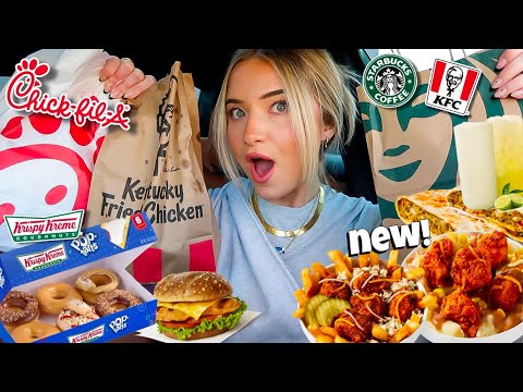 Eating NEW FAST FOOD ITEMS For 24 HOURS!