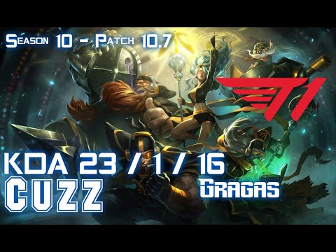 T1 Cuzz GRAGAS vs LEE SIN Jungle - Patch 10.7 KR Ranked