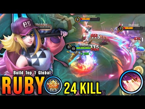 24 Kills!! Legendary Ruby Monster EXP Laner!! - Build Top 1 Global Ruby ~ MLBB