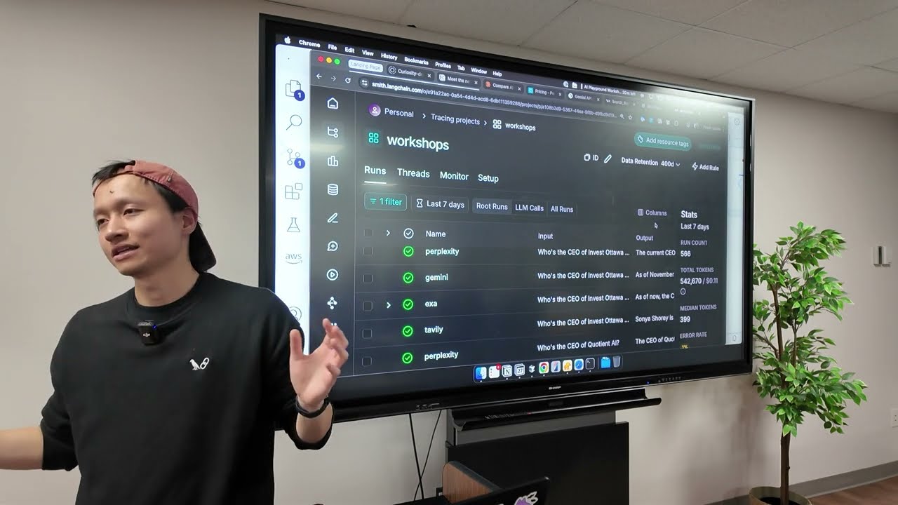 Compare Tavily, Perplexity API, Google Search Grounding (Gemini), Exa with LLM as Judge in LangSmith