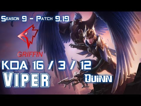 GRF Viper QUINN vs EZREAL ADC - Patch 9.19 KR Ranked