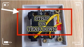 Strip down or tear down of bathroom 45A pull cord ceiling switch