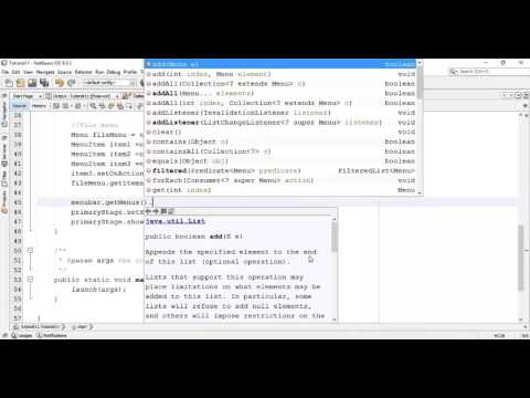 JavaFX 8 Tutorial 11 - Menu, MenuBar, MenuItem, CheckMenuItem, ToggleGroup and RadioMenuItem
