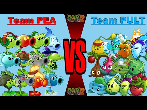 Team PEA vs PULT Plants - Who Will Win ?  PvZ 2 Team Plant vs Team Plant