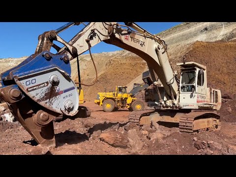 Terex RH30 Excavator Working With Xcentric Ripper XR80 - Sotiriadis Mining Works