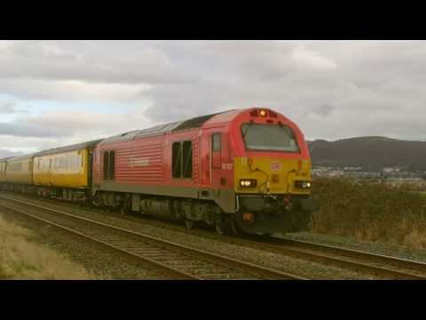 Prestatyn 18.2.2015 - DBS 67027 & Chiltern 67012 on test train, 67001 on WAG