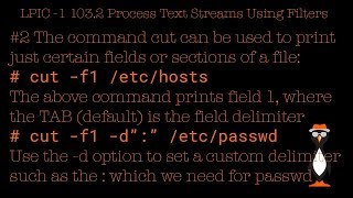 Using the Linux command cut for LPIC-1
