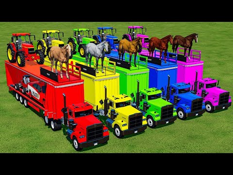 CLAAS TRACTORS vs JOHN DEERE vs FENDT vs COLORED BASKETBALLS - Farming Simulator 22