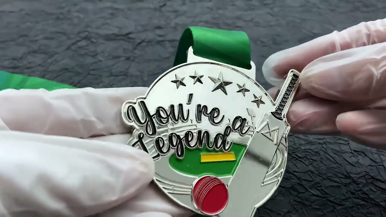 1461 - Soft Enamel Silver Medal in Cricket Match