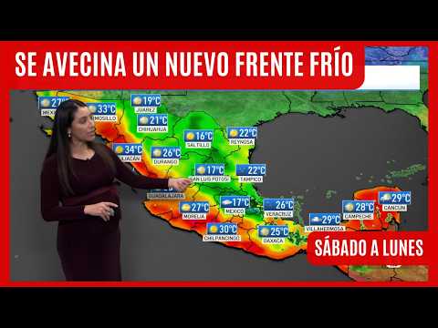 The weather forecast for Mexico, Saturday 21st to Monday, February 23rd