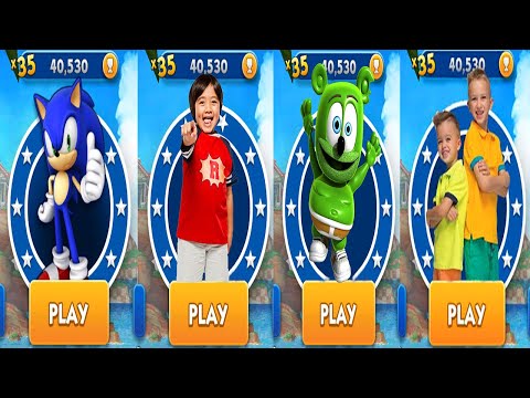 Sonic Dash vs Vlad and Niki Run vs Tag with Ryan vs Gummy Bear Run - Android GAmeplay