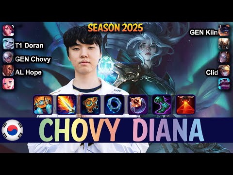 GEN Chovy DIANA vs ORIANNA Mid - Patch 25.11 KR Ranked | lolrec