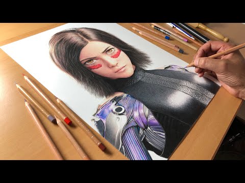 Drawing Alita: Battle Angel - Time-lapse + Real-time | Artology