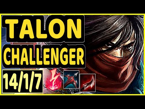 GISTICK (TALON) - 14/1/7 KDA CHALLENGER GAMEPLAY - EUW