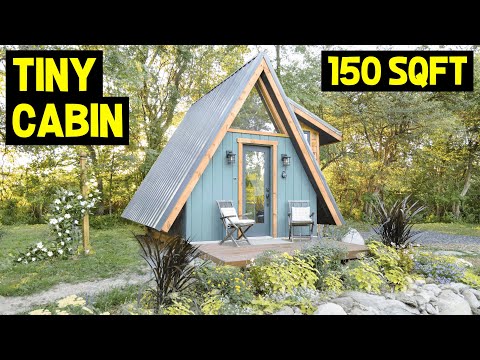 OFF-GRID TINY A-FRAME CABIN! 150sqft Micro Glamping Cabin on 78 Acres!