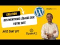 Mentions Légales Comment Utiliser Chat GPT De Open AI Pour Les Créer Facilement