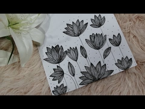 easy drawing flowers _ doodle flowers