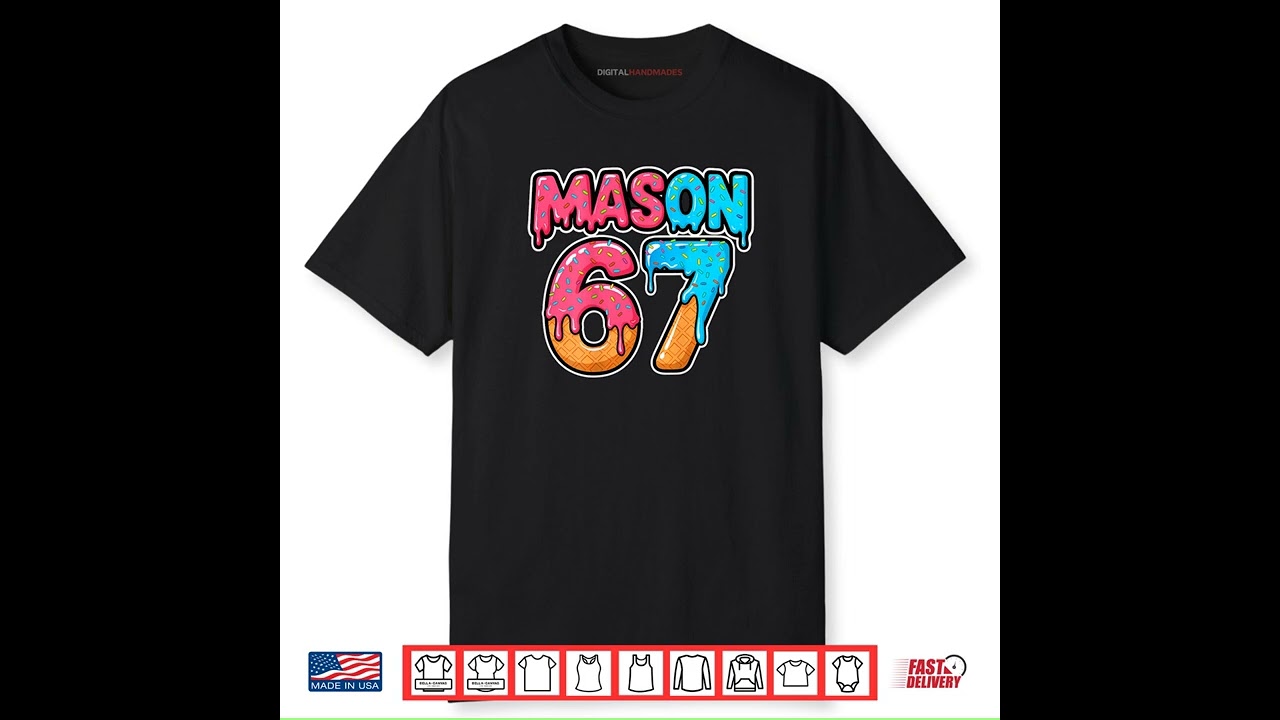 Six Seven Meme Mason 67 Ice Cream Drip Funny Shirt