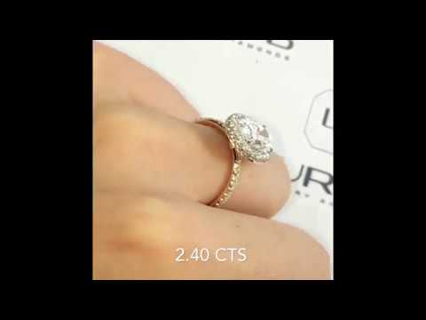 2.40 ct Oval Diamond Halo Engagement Ring